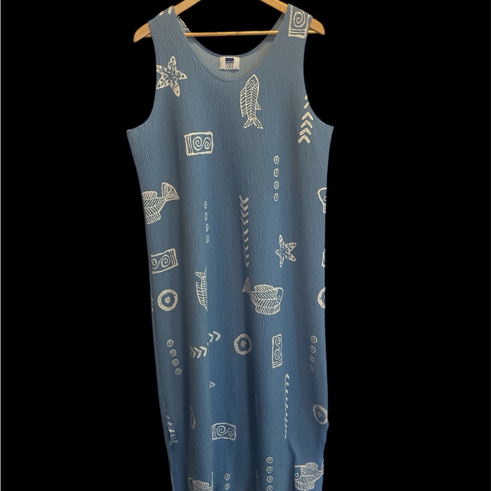 Fashion Code USA Sleeveless Fish & Star Print Maxi Dress